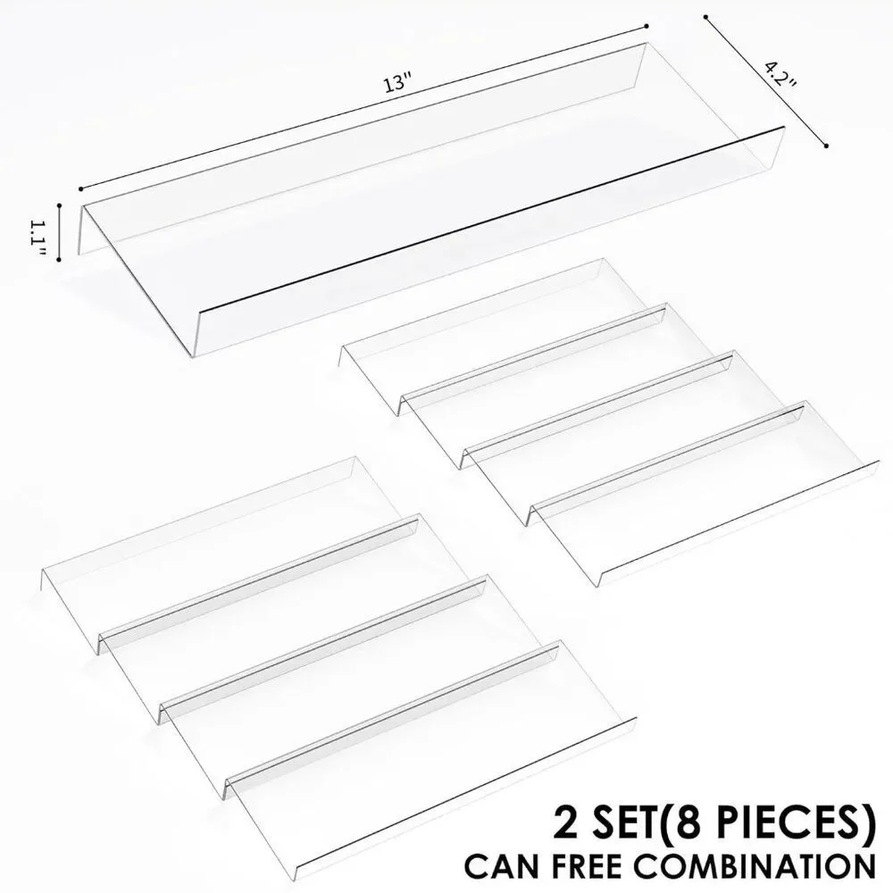 Clear Acrylic Spice Drawer Organizer, 4 Tier, Expandable From 13